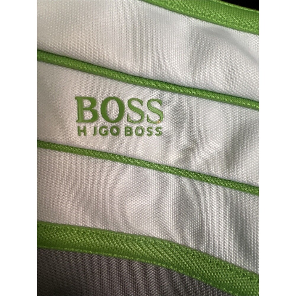 BOSS Hugo Boss Skaz 1 Track Jacket Neon Stripe Black Grey Full Zip Retro Y2K - Picture 16 of 16